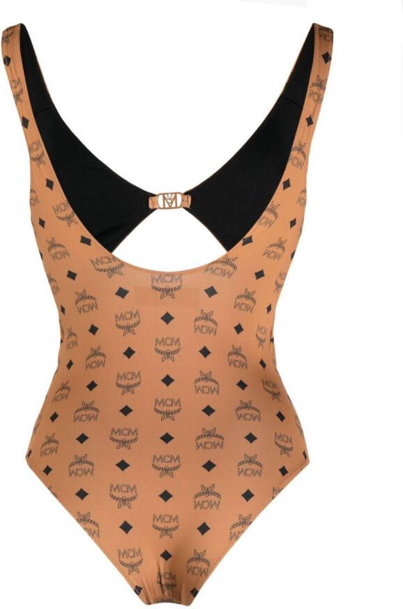 MCM Badpak met monogramprint Bruin