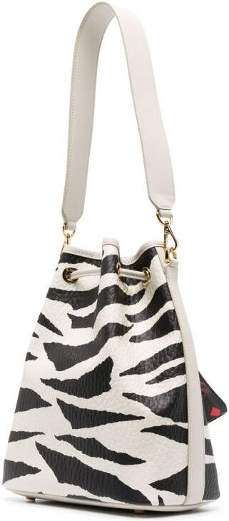 MCM Bucket-tas met abstracte print Wit