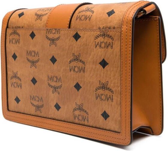 MCM Crossbodytas met monogramprint Bruin