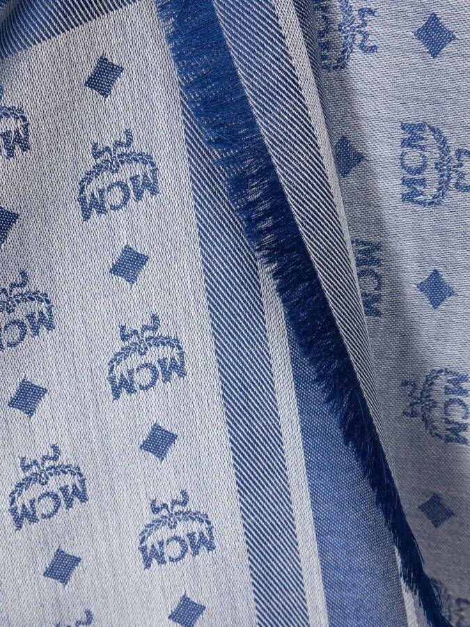 MCM Sjaal met monogramprint Blauw