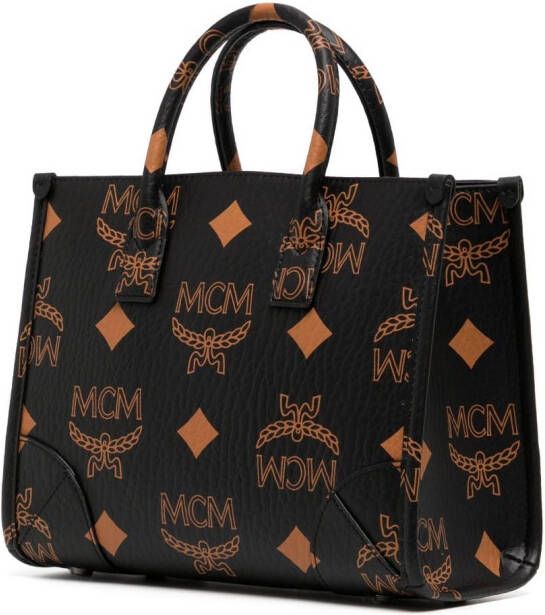 MCM Munchen shopper met monogramprint Zwart