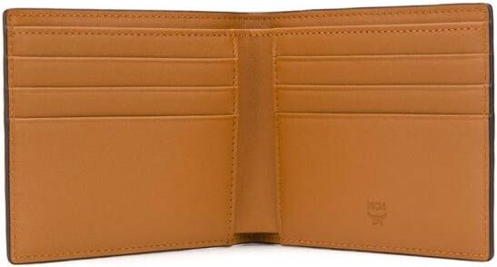MCM Kleine portemonnee met monogramprint Bruin
