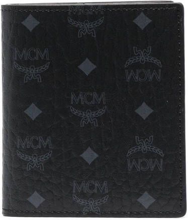 MCM Portemonnee met monogramprint Zwart