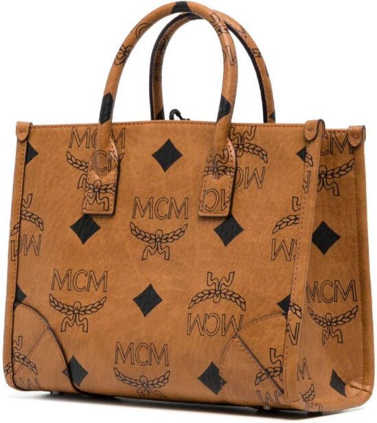 MCM Shopper met monogramprint Bruin