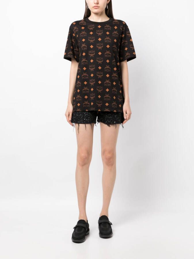 MCM T-shirt met logoprint Zwart