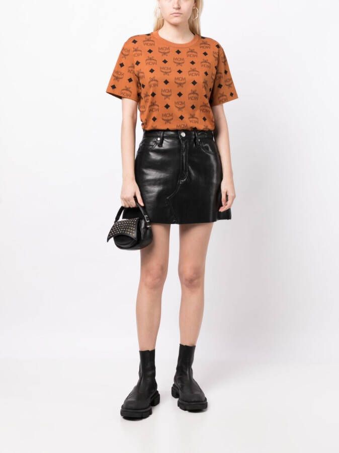 MCM T-shirt met monogramprint Bruin