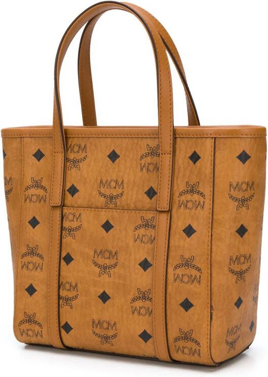 MCM Toni kleine shopper Bruin