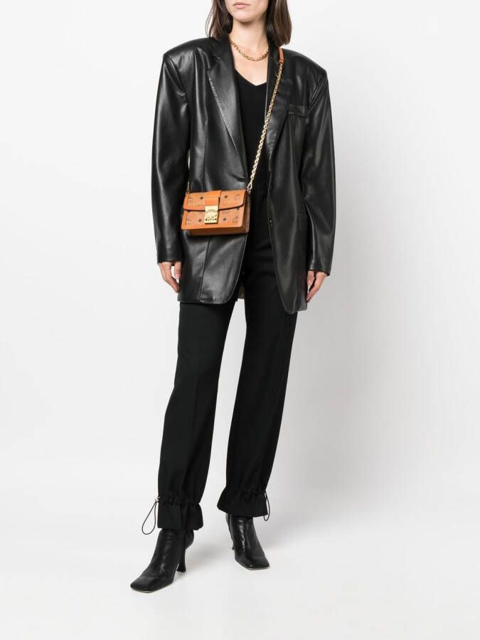 MCM Tracy crossbodytas met monogram Bruin