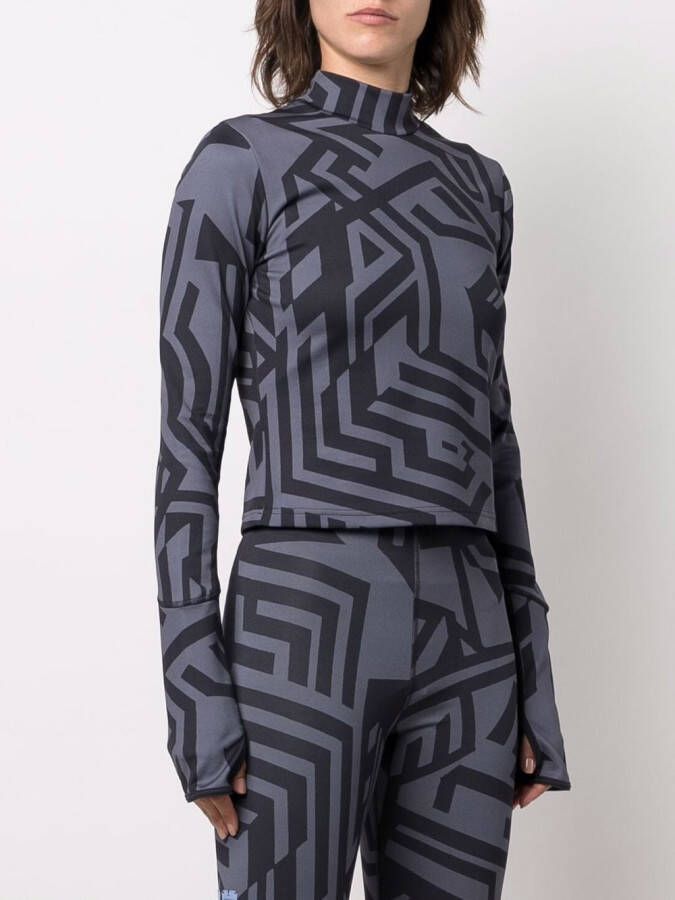 MCQ Top met geometrische print Zwart