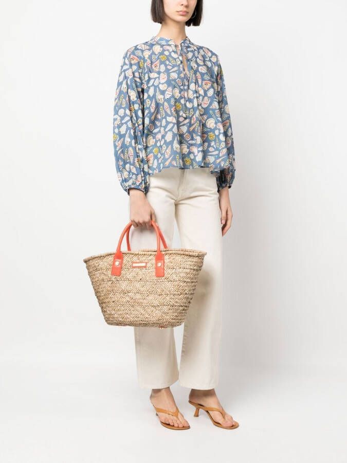Melissa Odabash Corsica leren shopper Beige