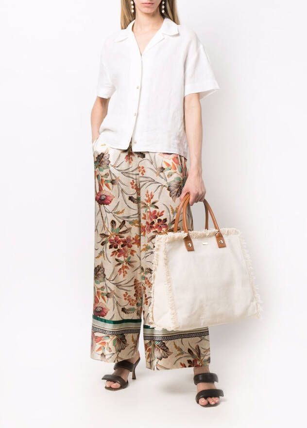 Melissa Odabash Ferrat shopper met franje Beige