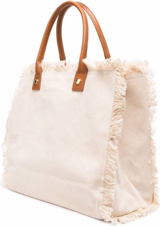 Melissa Odabash Ferrat shopper met franje Beige
