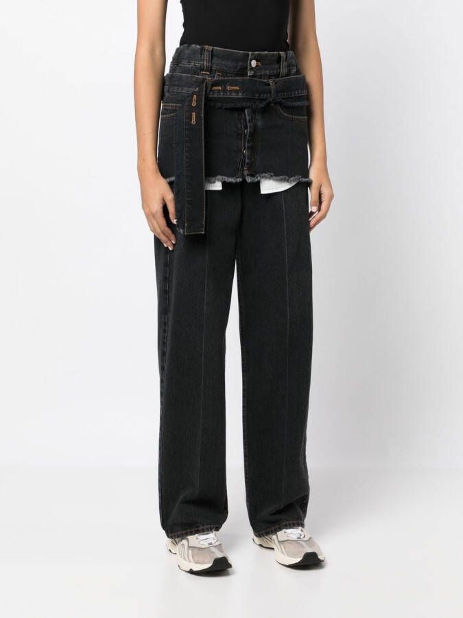 MERYLL ROGGE Gerafelde jeans Zwart