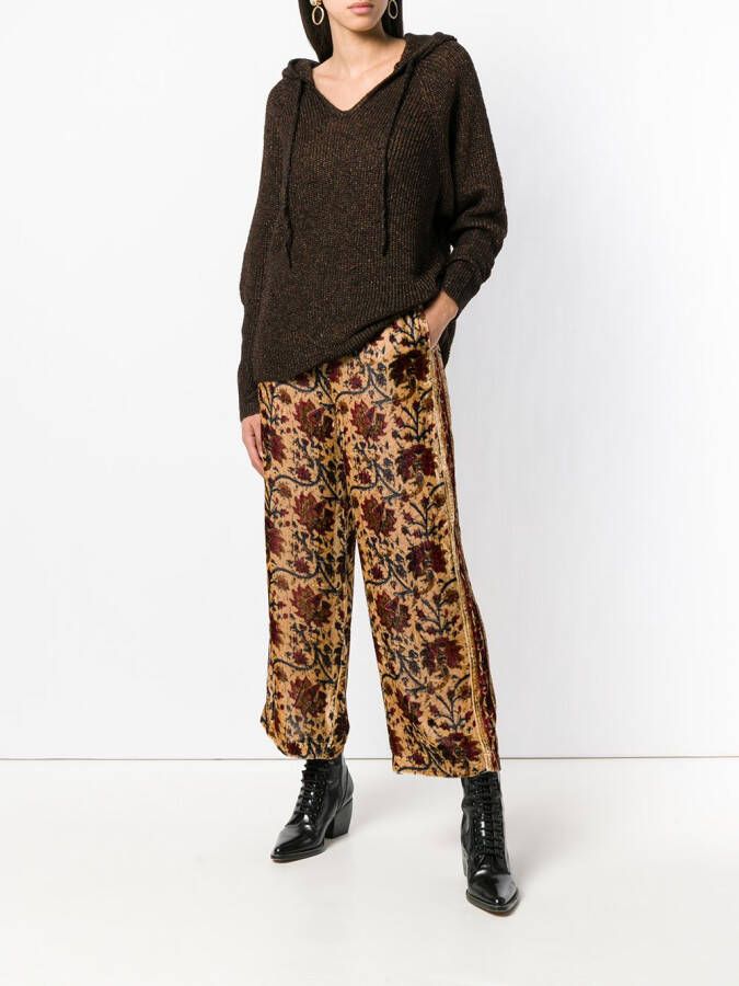 Mes Demoiselles gebreide hoodie Bruin