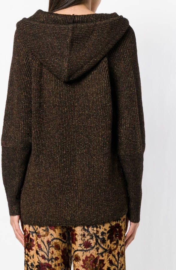 Mes Demoiselles gebreide hoodie Bruin
