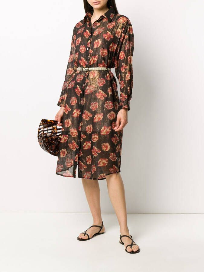 Mes Demoiselles Jurk met bloemenprint Zwart