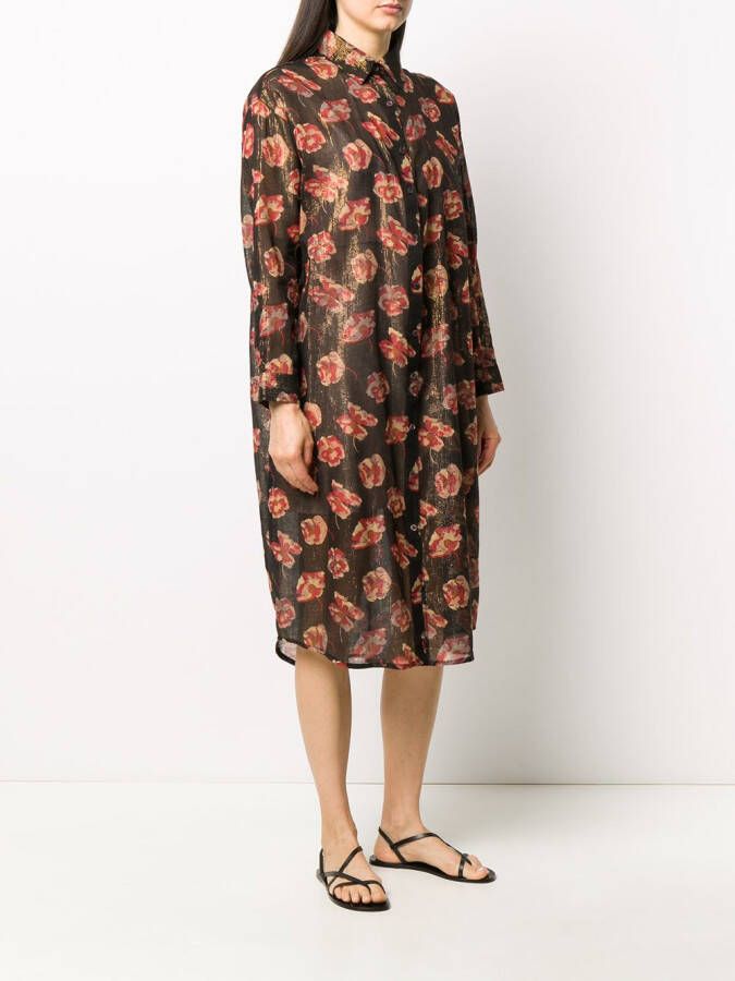 Mes Demoiselles Jurk met bloemenprint Zwart