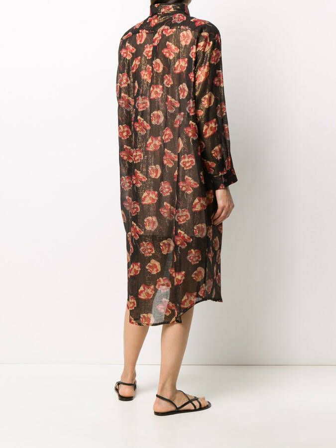 Mes Demoiselles Jurk met bloemenprint Zwart