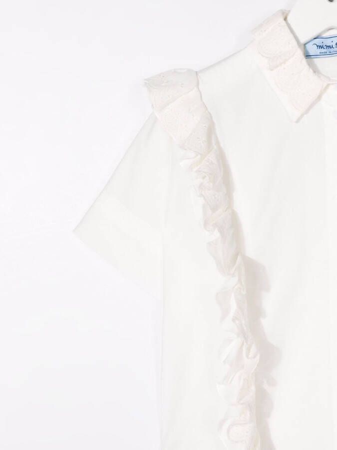Mi Sol Shirt met ruches Wit