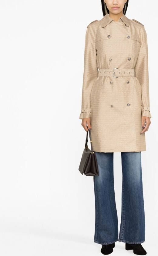 Michael Kors Trenchcoat met dubbele rij knopen Beige