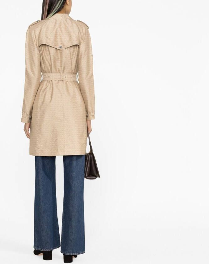 Michael Kors Trenchcoat met dubbele rij knopen Beige