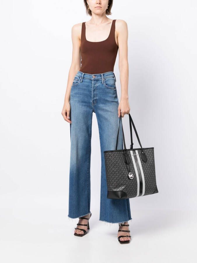 Michael Kors Eva shopper met streep Zwart
