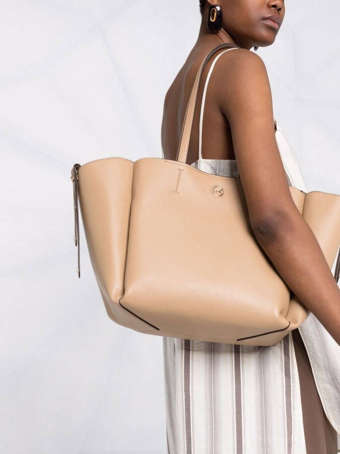 Michael Kors Freya shopper met logoplakkaat Beige
