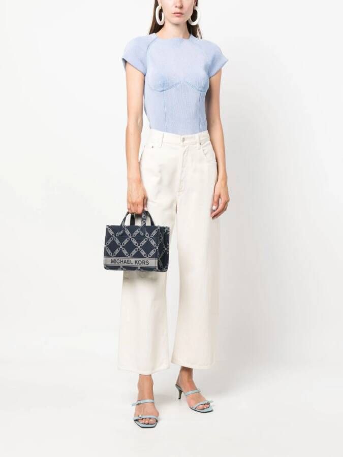 Michael Kors Shopper met jacquard Blauw