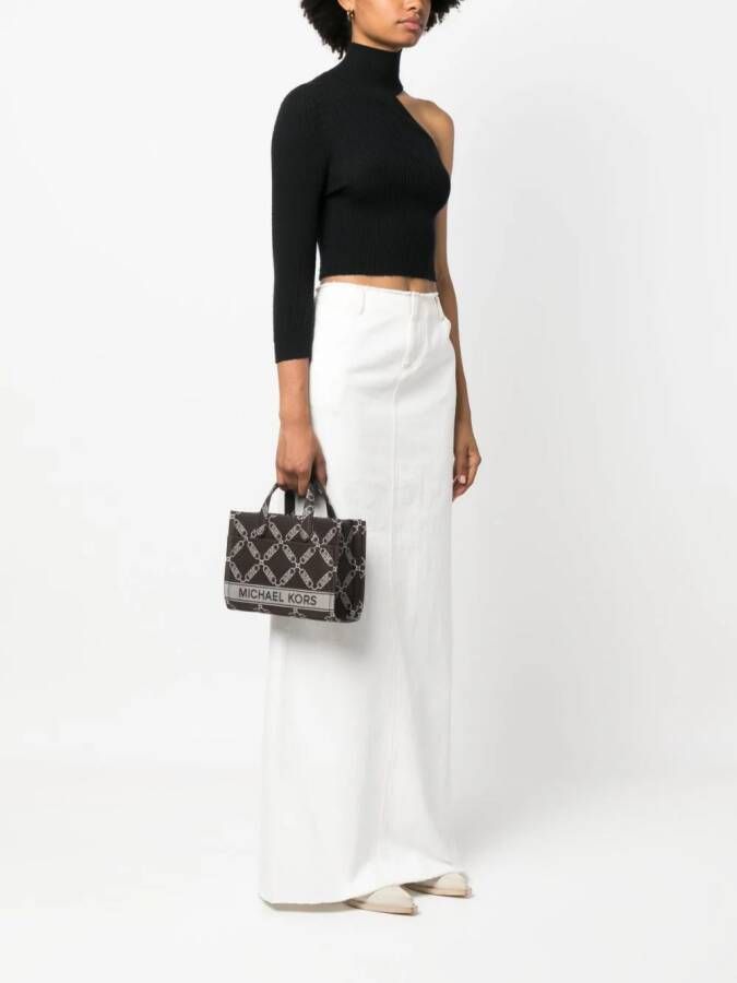 Michael Kors Gigi Empire shopper met jacquard Bruin