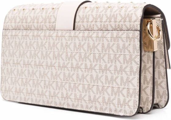Michael Kors Greenwich schoudertas met logoplakkaat Beige