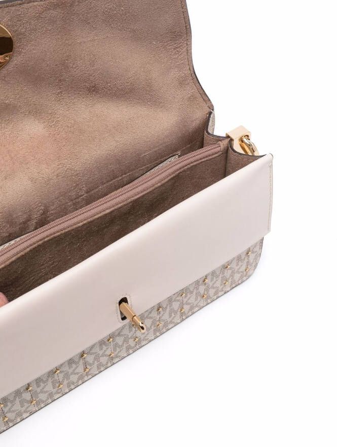 Michael Kors Greenwich schoudertas met logoplakkaat Beige