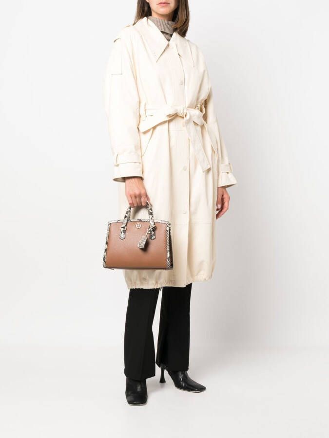 Michael Kors Handtas met slangenprint Bruin