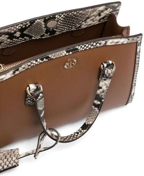 Michael Kors Handtas met slangenprint Bruin