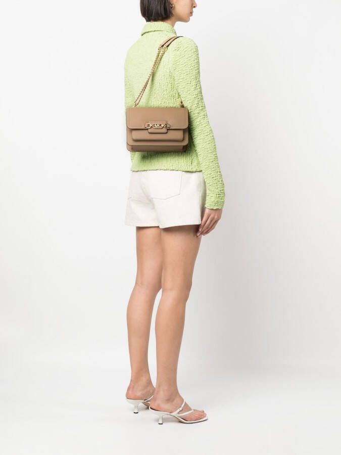 Michael Kors Heather leren schoudertas Bruin