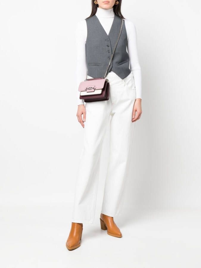 Michael Kors Heather schoudertas met colourblocking Roze