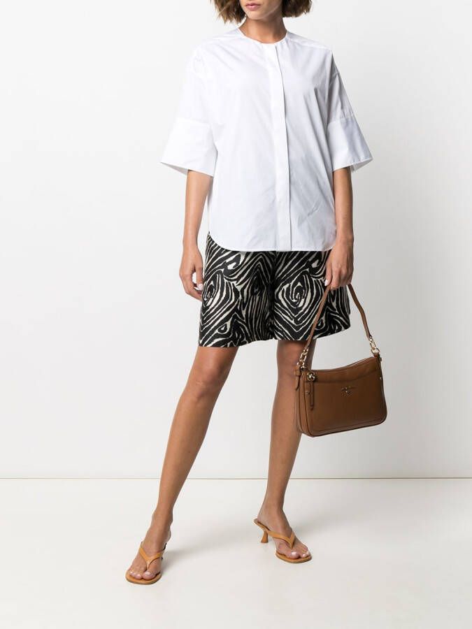 Michael Kors Jet Set leren schoudertas Bruin