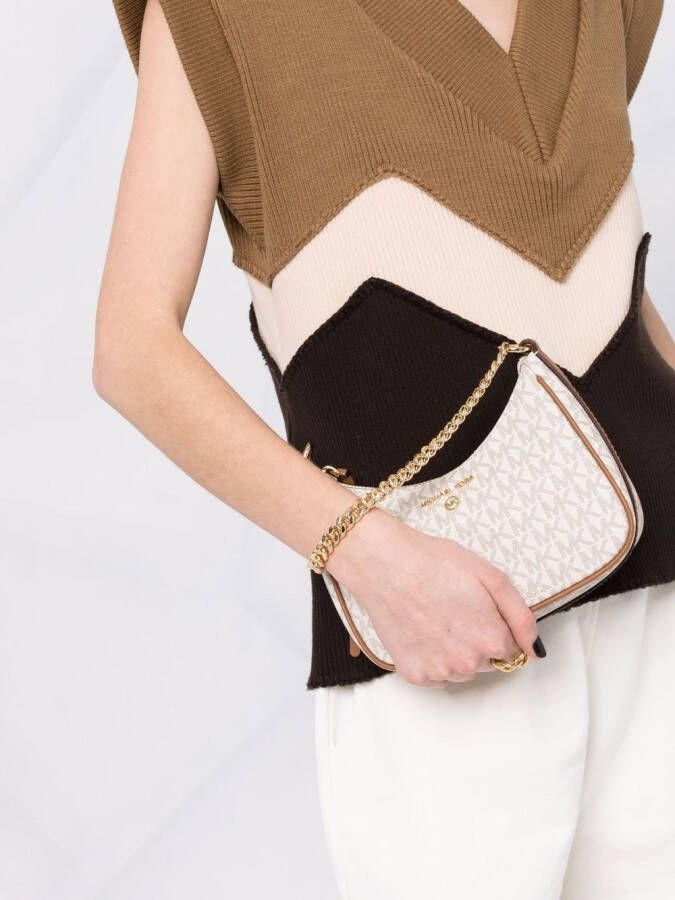 Michael Kors Jet Set schoudertas met logo Beige