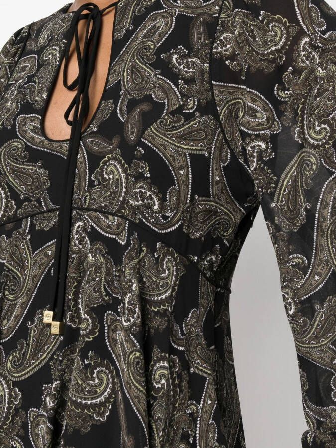 Michael Kors Jurk met paisley-print Zwart