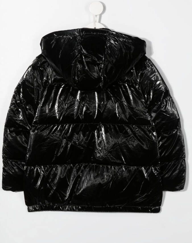 Michael Kors Kids Glanzend jack Zwart