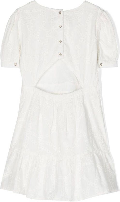 Michael Kors Kids Jurk met ruche afwerking Wit