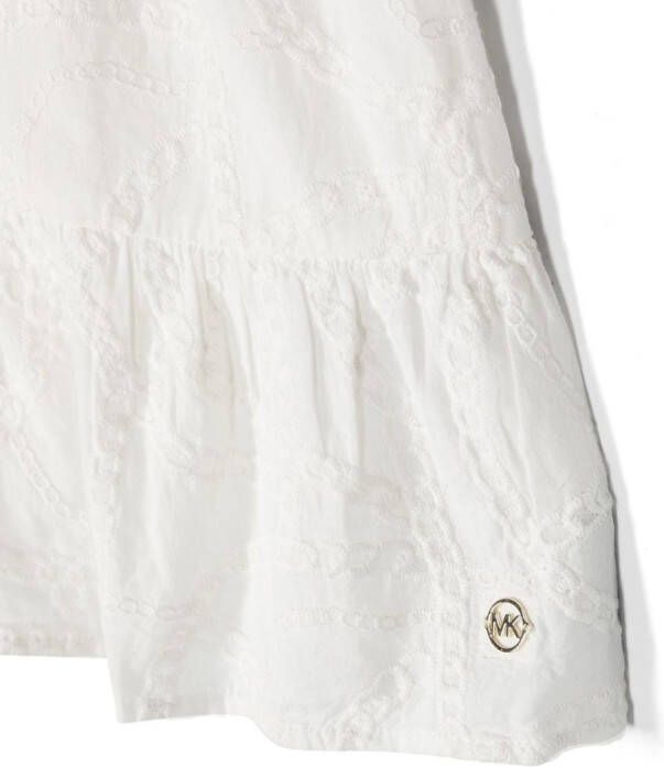 Michael Kors Kids Jurk met ruche afwerking Wit