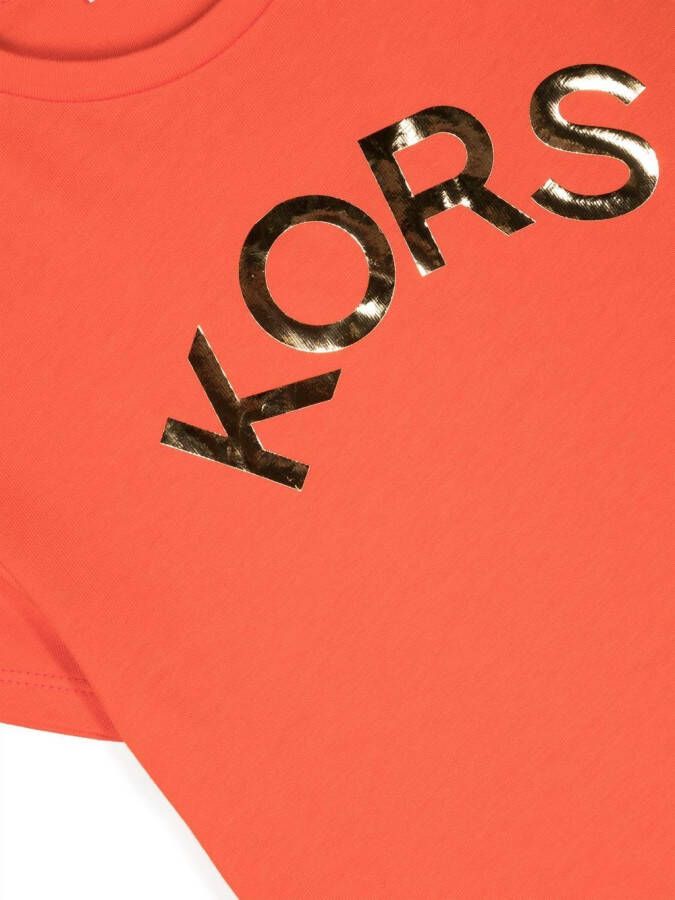 Michael Kors Kids T-shirt met logoprint Oranje
