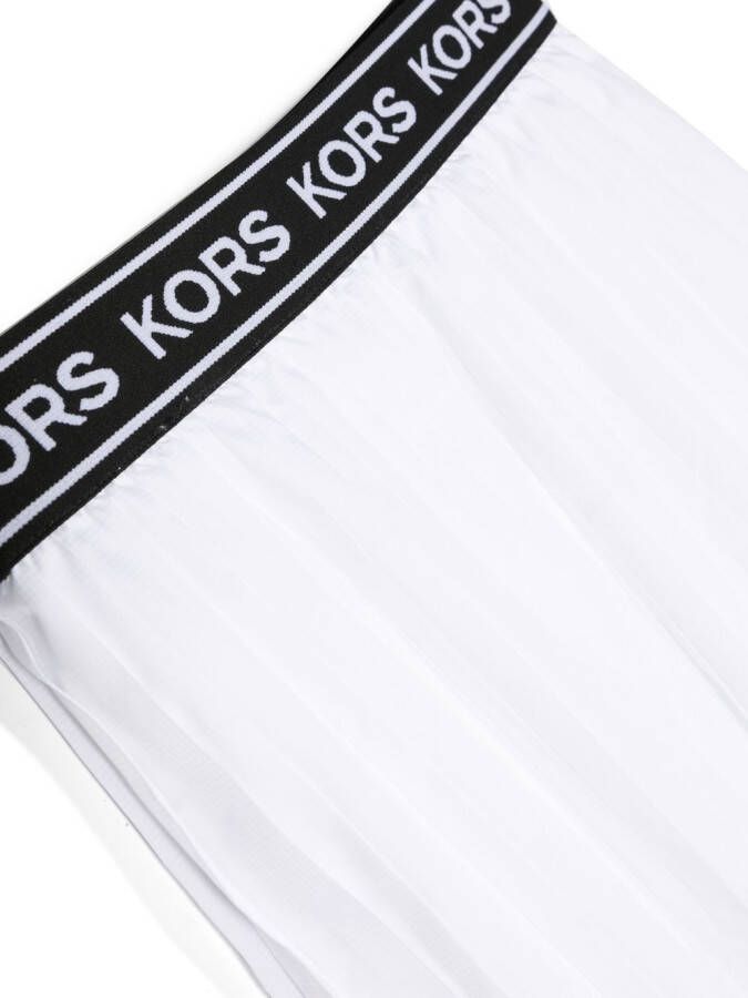 Michael Kors Kids Plooirok met logoband Wit