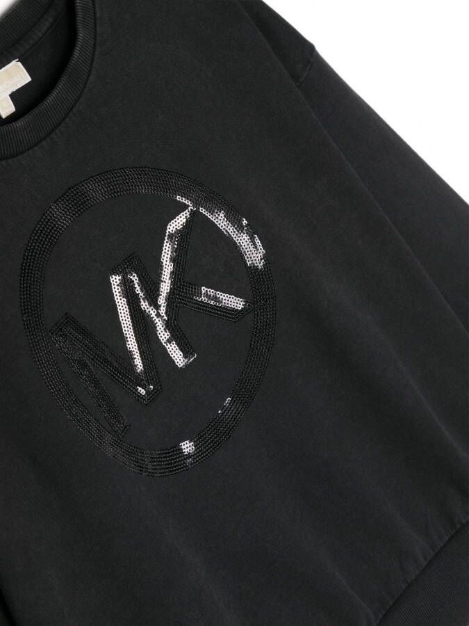 Michael Kors Kids Sweater met pailletten logo Zwart