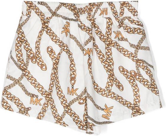 Michael Kors Kids Shorts met kettingprint Wit