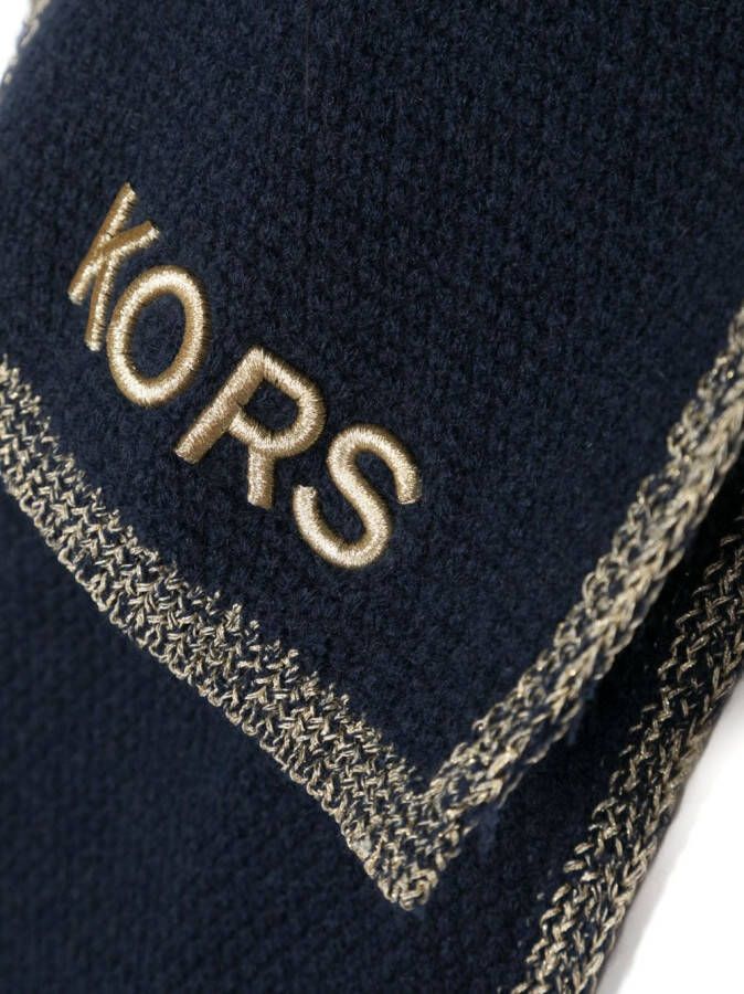 Michael Kors Kids Sjaal met geborduurd logo Blauw
