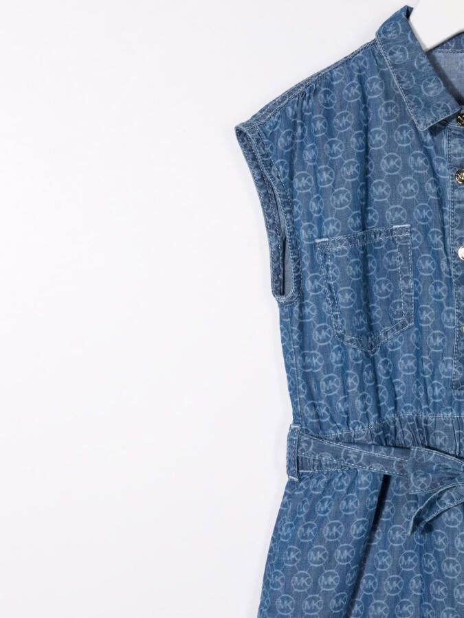 Michael Kors Kids T-shirtjurk met monogramprint Blauw