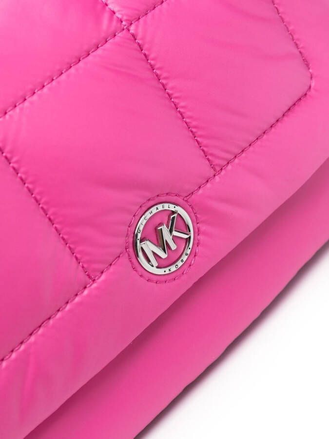 Michael Kors leather quilted shoulder bag Roze
