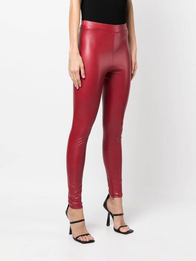 Michael Kors Legging met leren-effect Rood