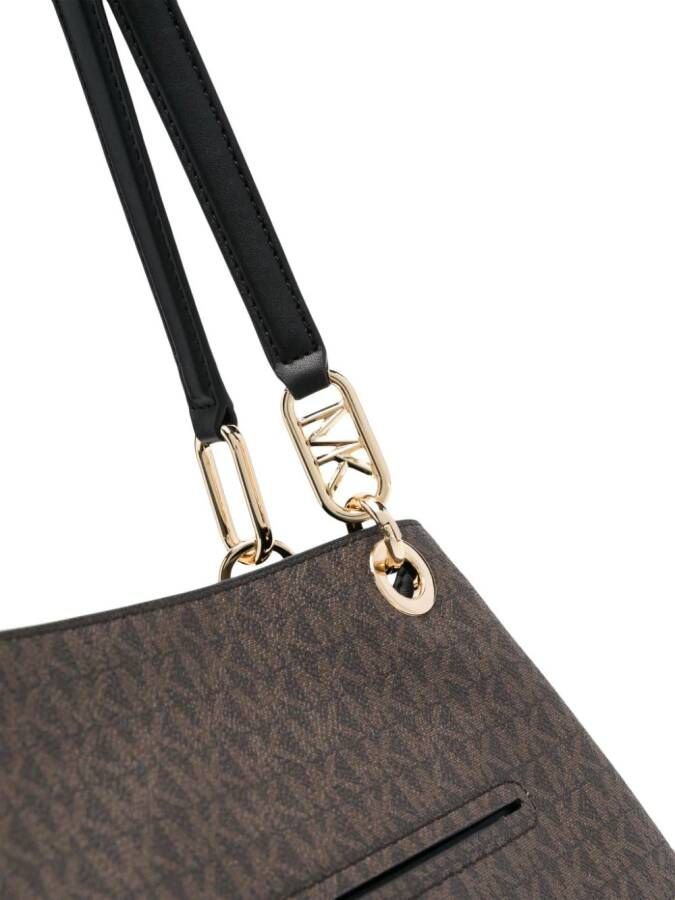 Michael Kors Leren shopper Bruin